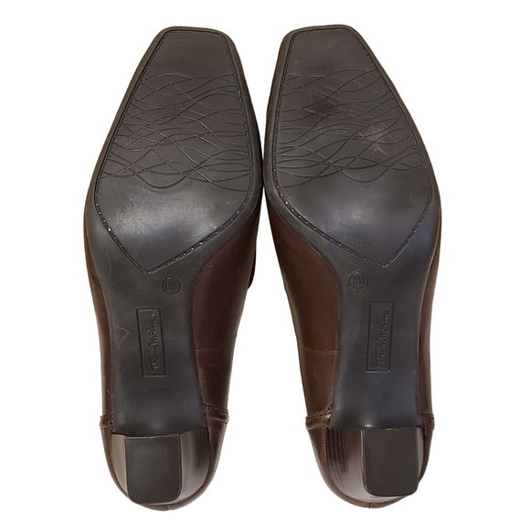 Thom McAn Thea Womens Loafer 30125 Brown Leather 2" Block Heel size 8 W - Picture 5 of 7